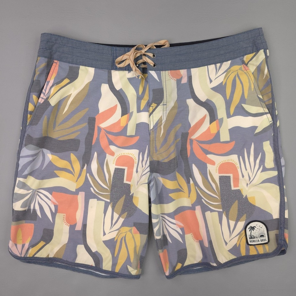 Howler Bros Board Shorts Mens 38 Bruja Hybrid Floral Tropical Swim Trunks Surf